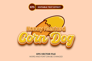 Honey mustard corn dog text effect
