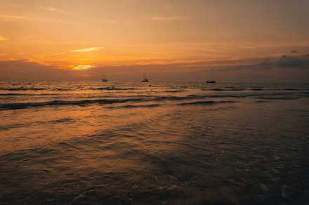 Orange beach at summer dusk on the island, a Nature Photo by Art Rachen