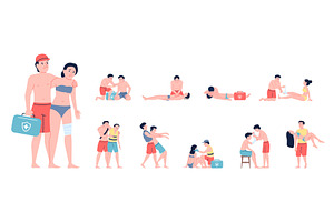 Beach rescue characters. First aid, a Person Illustration by LadadikArt