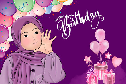 Creative Purple Birthday Card