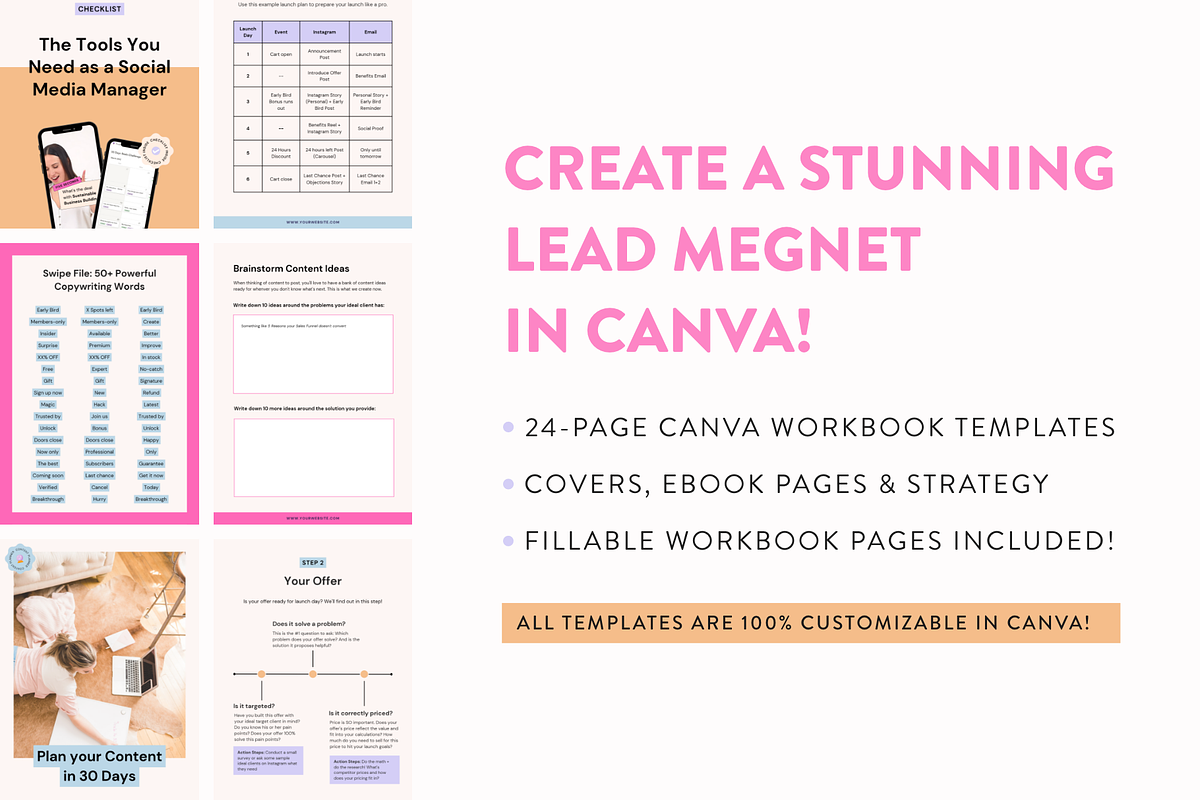 Lead Magnet Workbook Templates Canva, a Marketing Template by My Social Boutique (Photo 2 of 9)