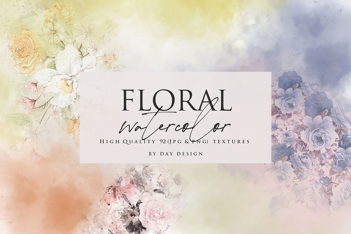 Watercolor Floral Backgrounds, a Background Graphic by sibel dayı (Photo 1 of 8)