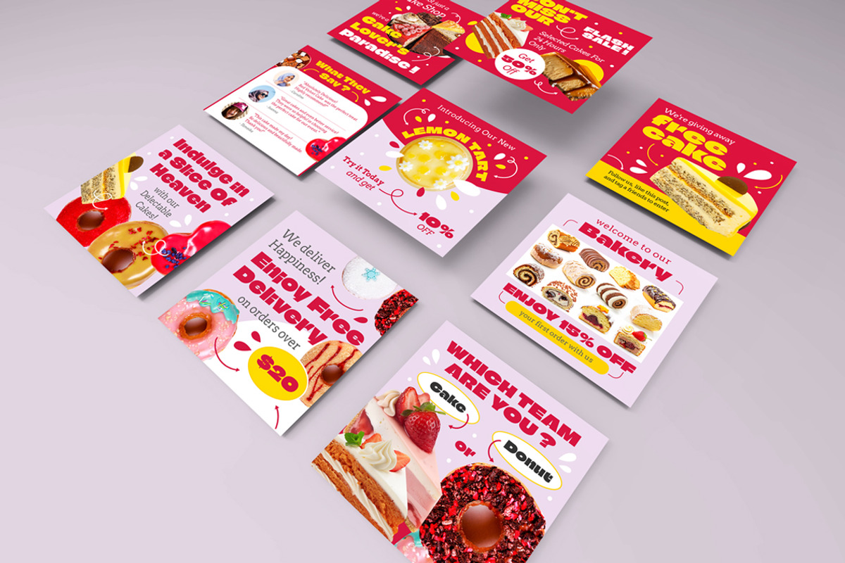 Dessert and Cake Shop Instagram Feed, a Social Media Template by Jiwstudio (Photo 3 of 5)