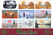 Artistic mountain landscape Bundle, a Background Graphic by Sofia's Fashion (Thumbnail 4 of 4)