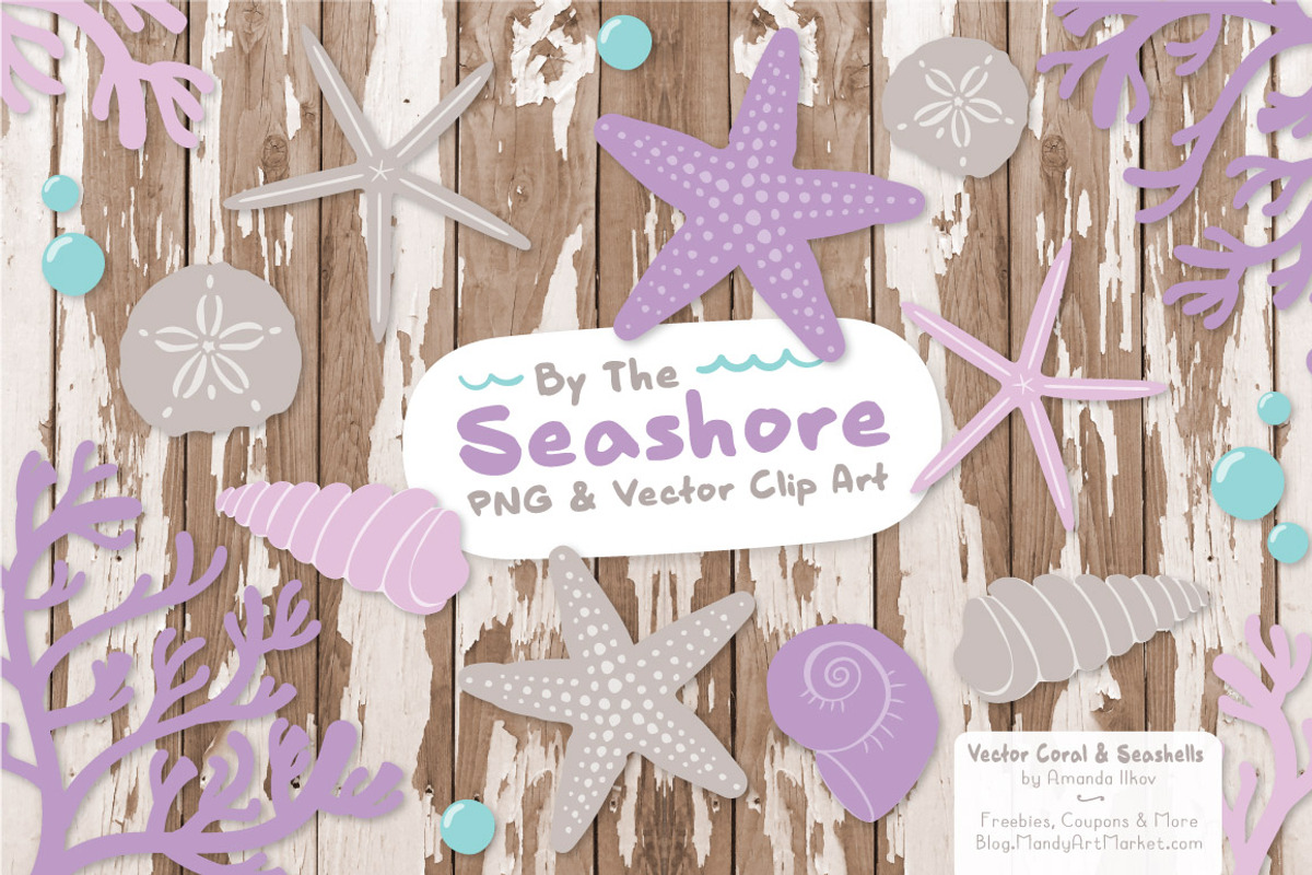 Lavender Vector Seashells, an Illustration by Amanda Ilkov (Photo 2 of 5)