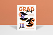 Orange Graduation Party Invitation, a Card Template by graphicook (Thumbnail 1 of 3)