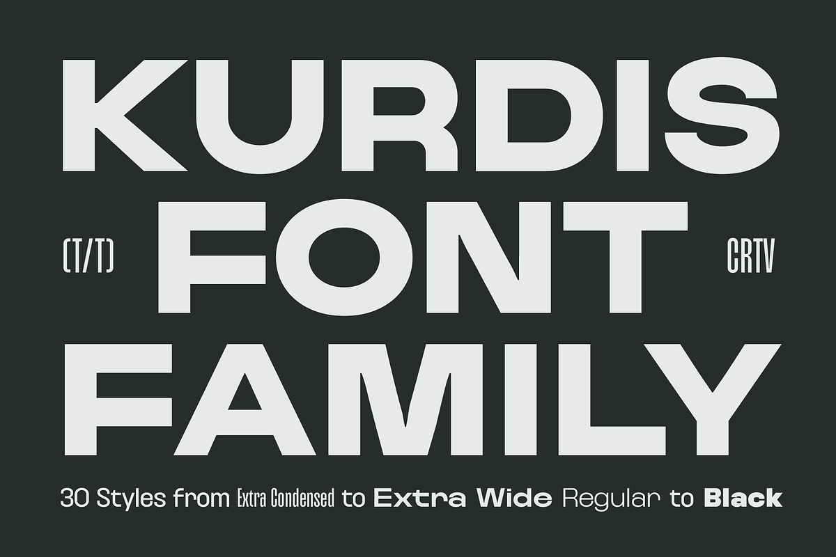 Kurdis Font Family (30 Styles), a Sans Serif Font by That That Creative (Photo 1 of 15)