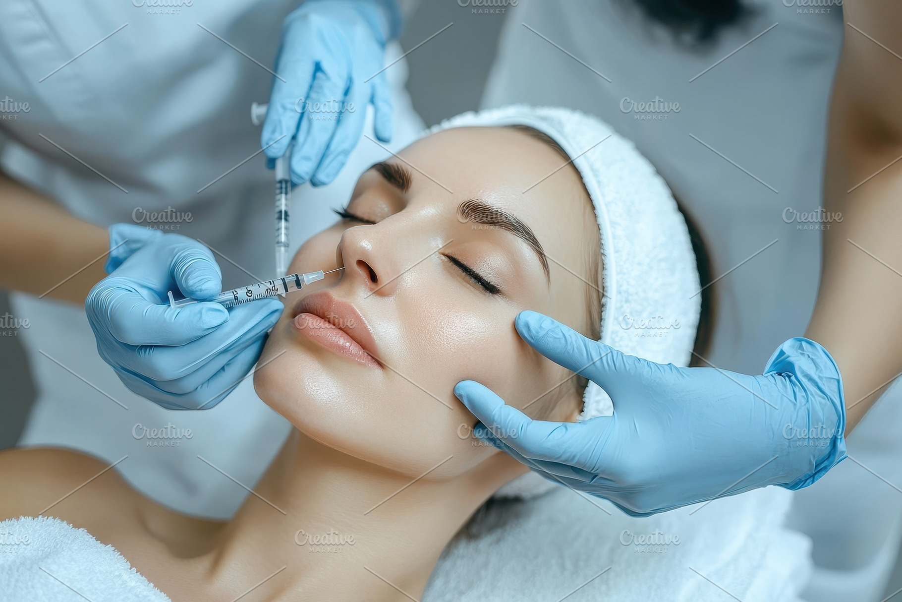 Cosmetology treatment with botulinum, a Photo by Pavel_design