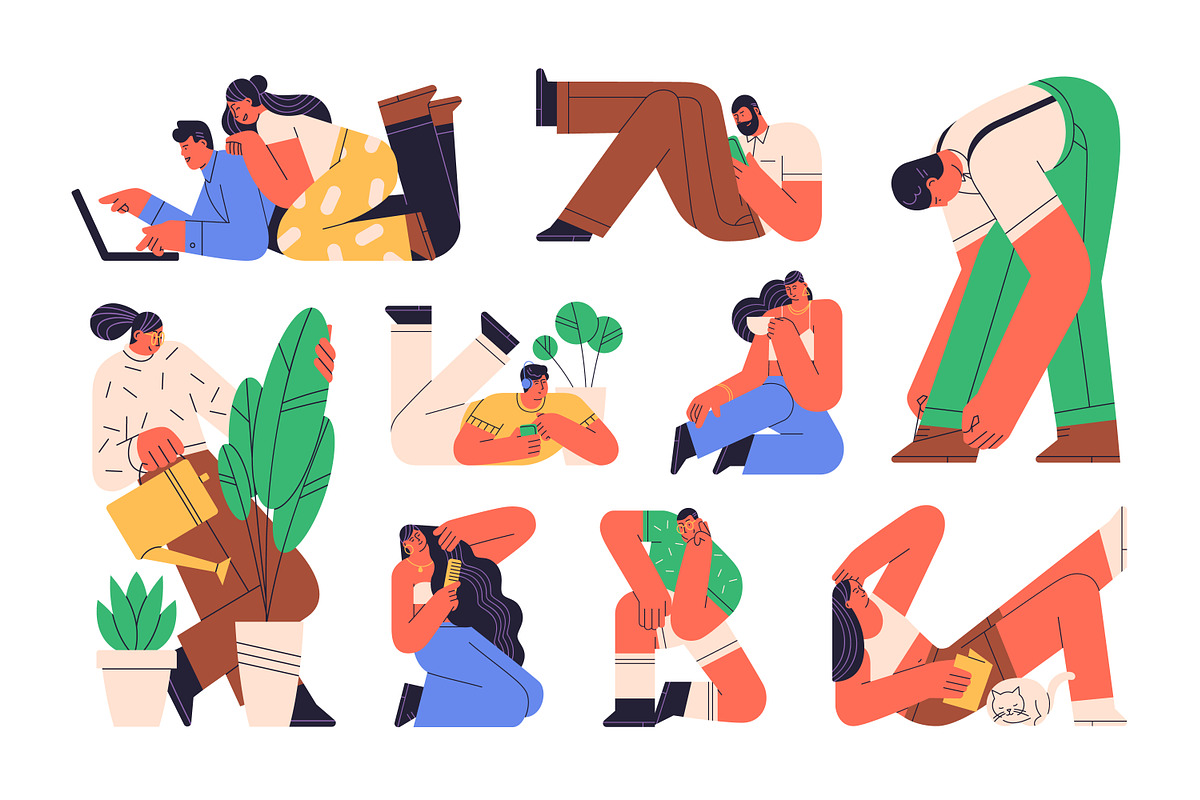 Modern people relaxing set, a Decorative Illustration by Good Studio (Photo 1 of 12)