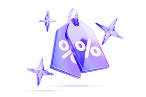 3d glass holographic transparent, a Finance Illustration by Marozhkastudio