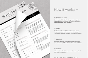 Feminine Resume Template / Joli