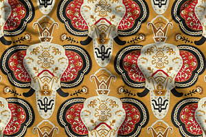 Ethnic Elephant Patchwork Pattern