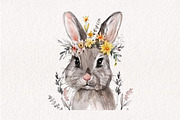 Watercolor Bunnies and Wild Flower, an Illustration by CreationArt (Thumbnail 8 of 10)