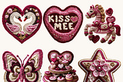 Valentine Faux Yarn Crochet Clipart, a Seasonal Illustration by BusyDaydesign (Thumbnail 2 of 9)