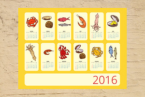 Calendar 2016. Vector.