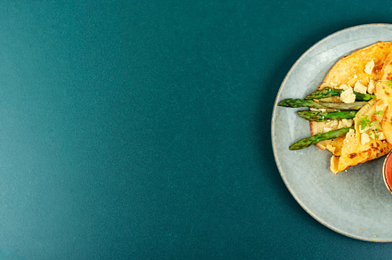 Egg omelet with asparagus, a Food & Drink Photo by MLunov MLunov