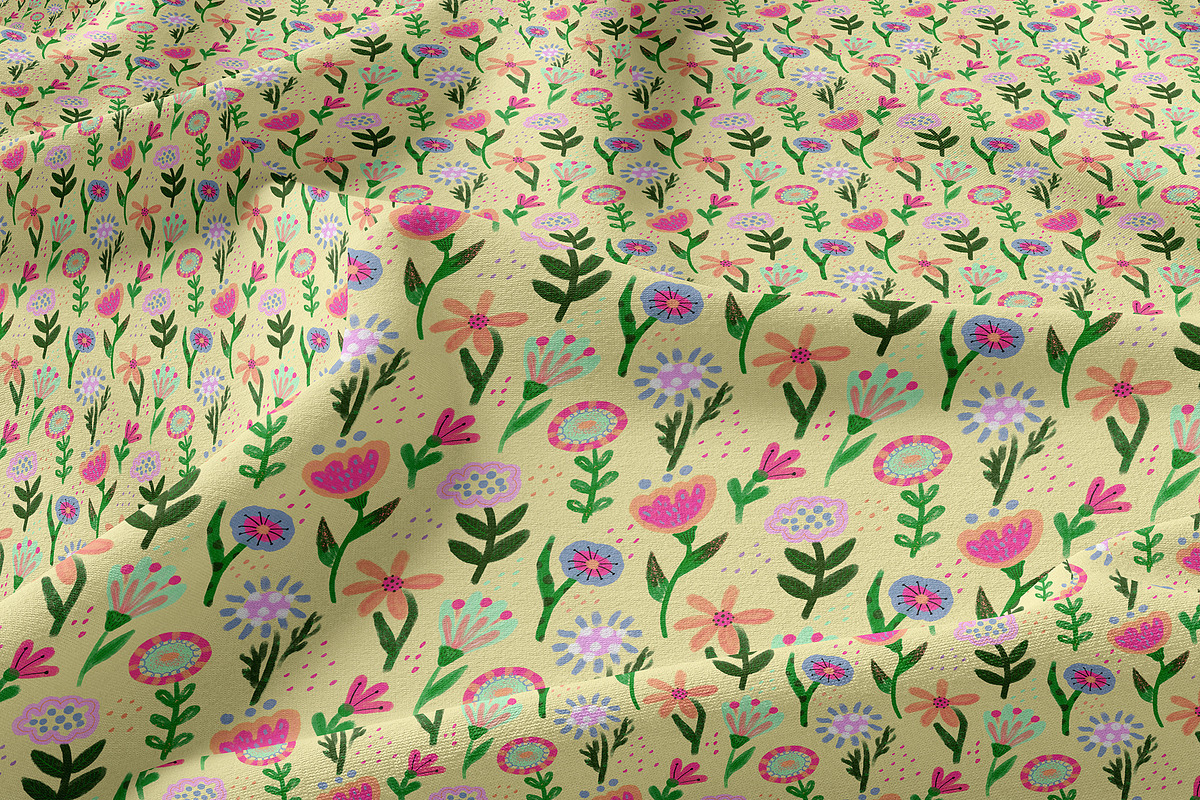Naive Meadow – Floral Pattern, a Pattern Graphic by Alona Savchuk (Photo 7 of 7)