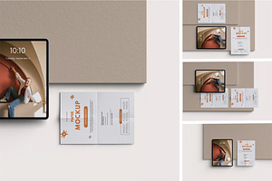 Top View Paper & Ipad Mockup, an iPad Mockup by zpackcreative