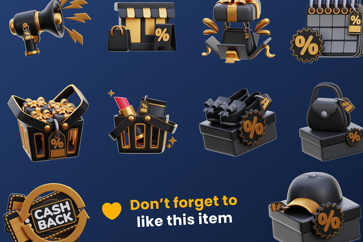 Black Friday 3D Icon pack, an Environmental 3D Model by orenjidesign (Photo 8 of 8)