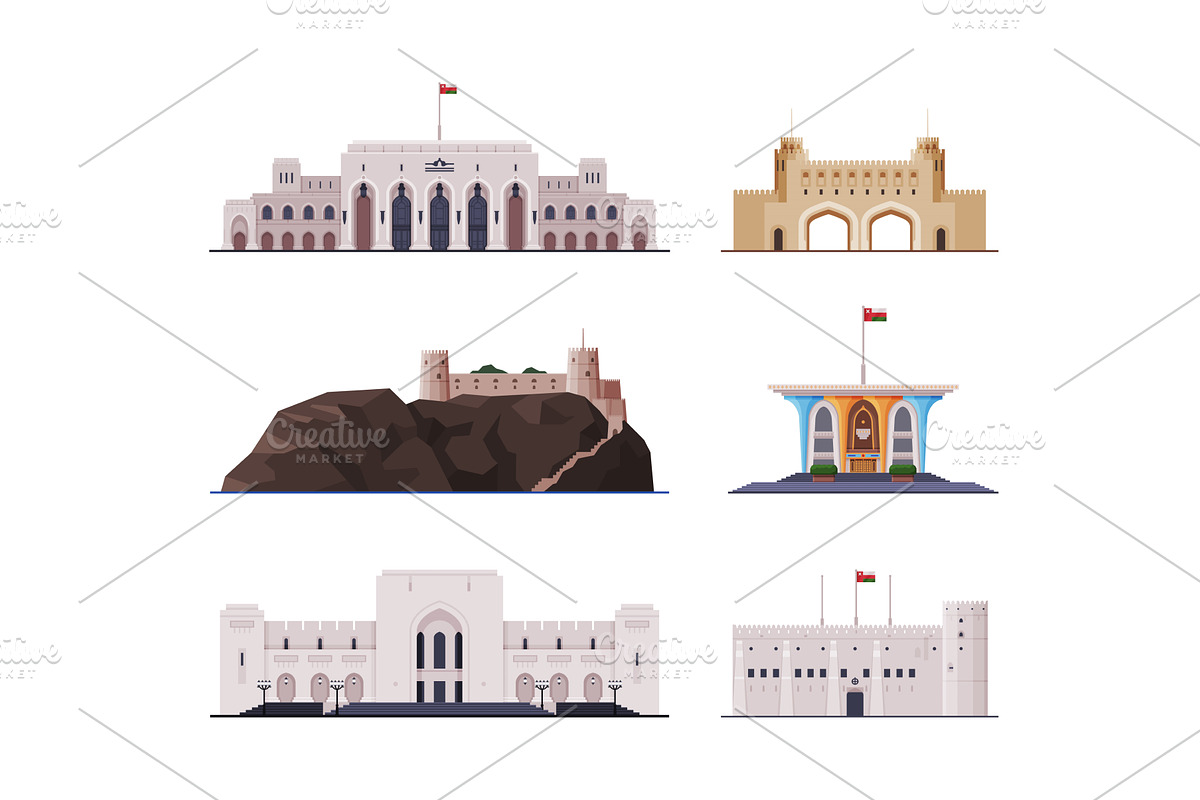 Oman Muscat City Historical, an Object Illustration by TopVectors