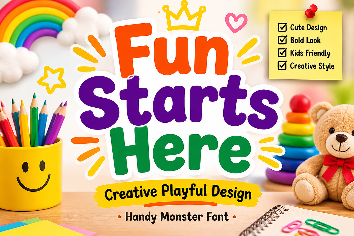 Handy Monster, a Slab Serif Font by Wow Magic (Photo 6 of 6)