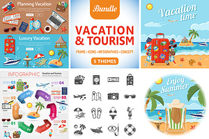 Vacation and Tourism Themes, an Outline Icon by TAlex