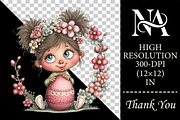 Whimsical Easter Girl Clipart Png, a Person Illustration by RobertsArt (Thumbnail 2 of 6)