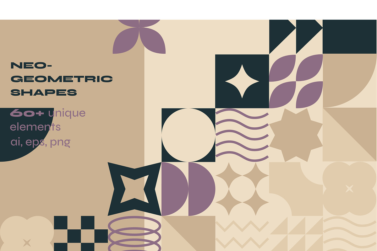 Neo-Geometric Shapes & Compositions, a Decorative Illustration by VectorBird (Photo 1 of 5)
