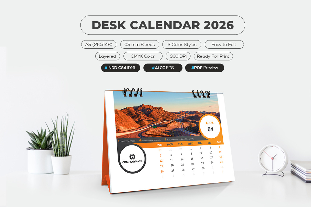 Printable 2026 Calendar A5 Size preview 2