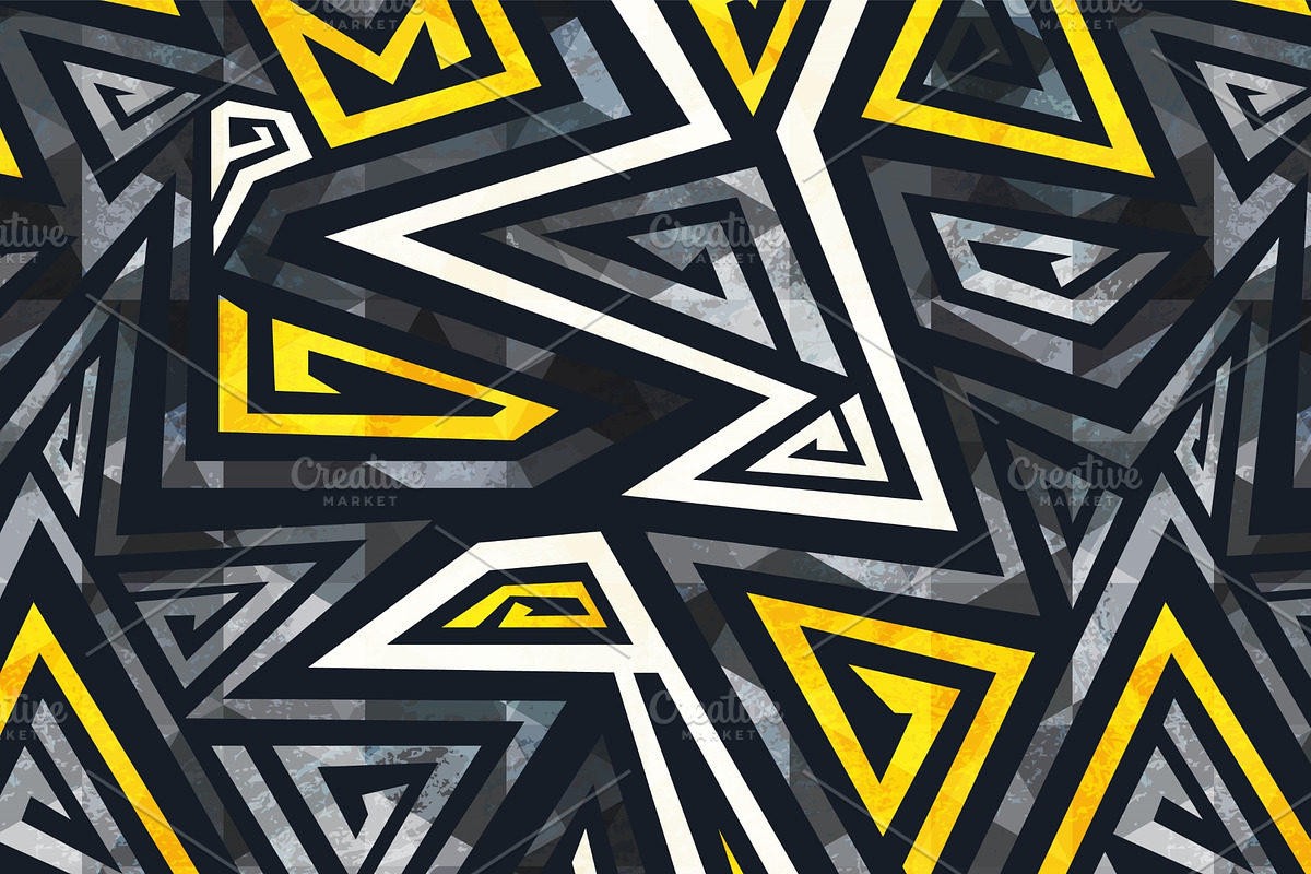 Graffiti geometric pattern pack, a Pattern Graphic by Gudiny (Photo 4 of 13)