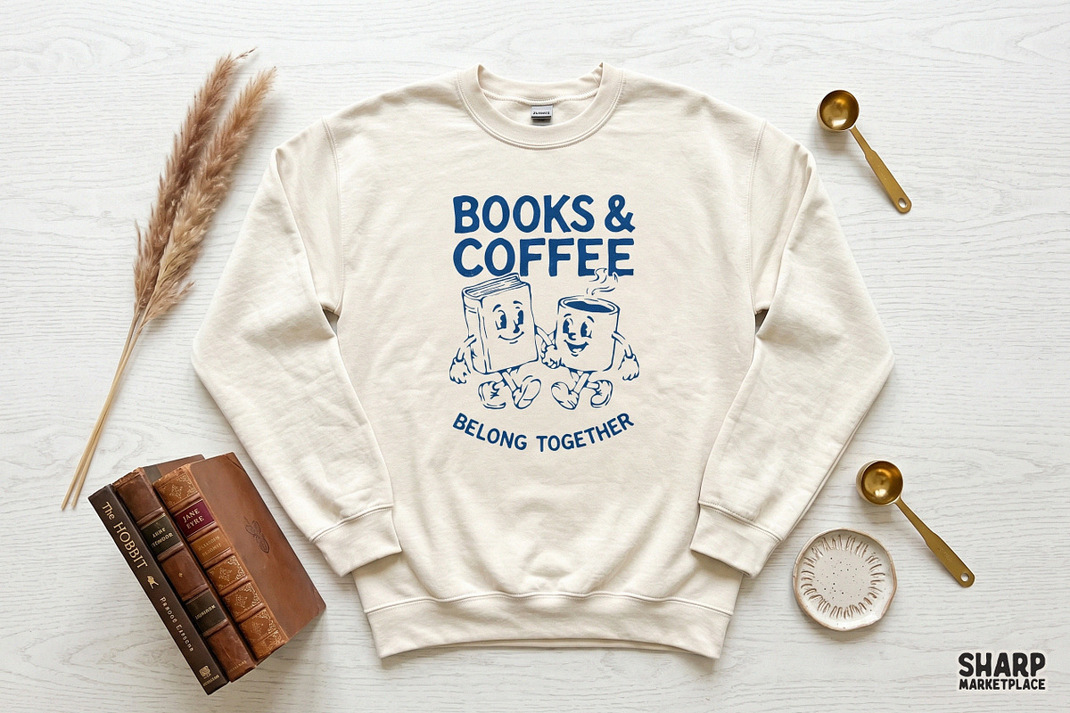 Books & Coffee Belong Together Book, an Object Graphic by SharpMarketplace (Photo 2 of 4)