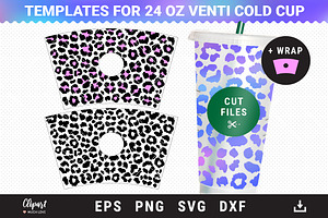 Leopard Pre-sized Wrap Cold Cup 24oz