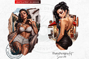 Rockabilly Girls Clipart Set, a Person Illustration by ThatsDesign Art (Thumbnail 4 of 10)