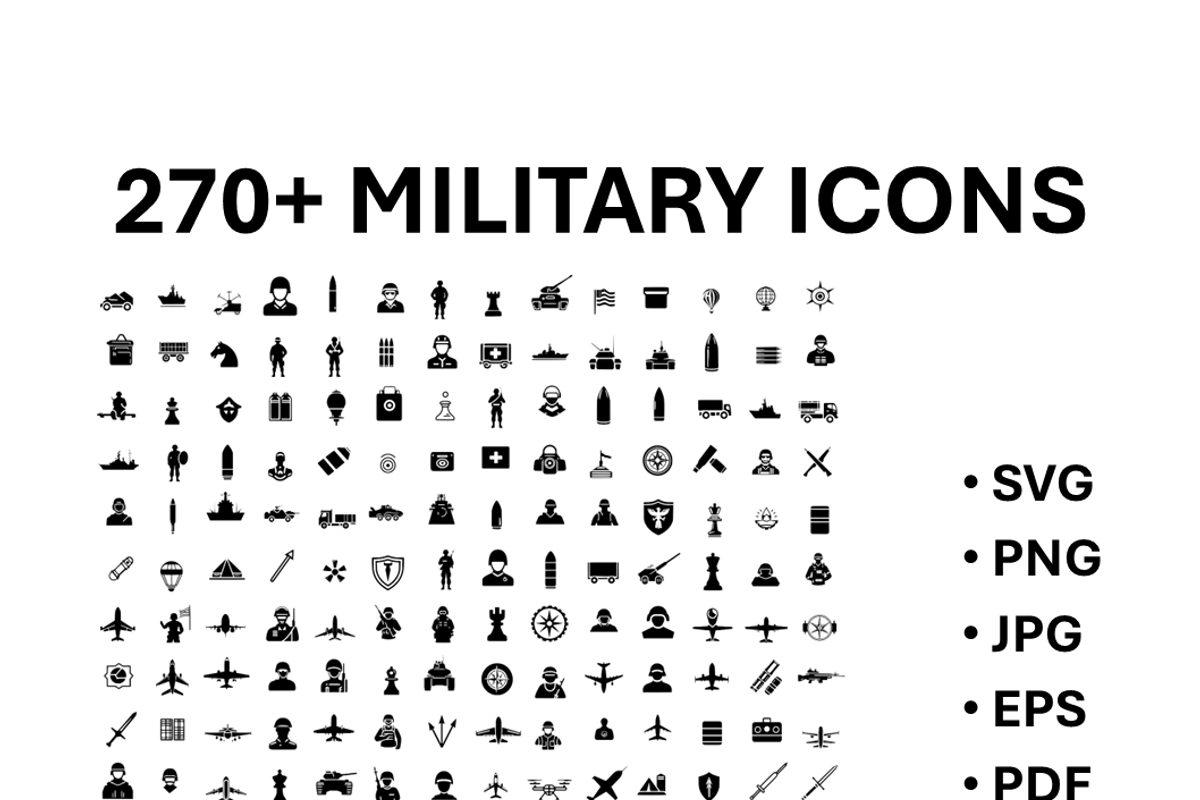 Military War Icons Bundle svg png, an Icon by IconValue (Photo 2 of 2)