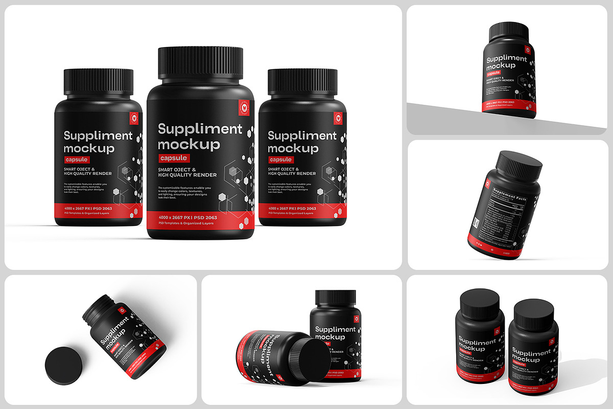 Medical Supplement Bottle Mockup, a Packaging Mockup by Ram Studio LLC (Photo 3 of 15)