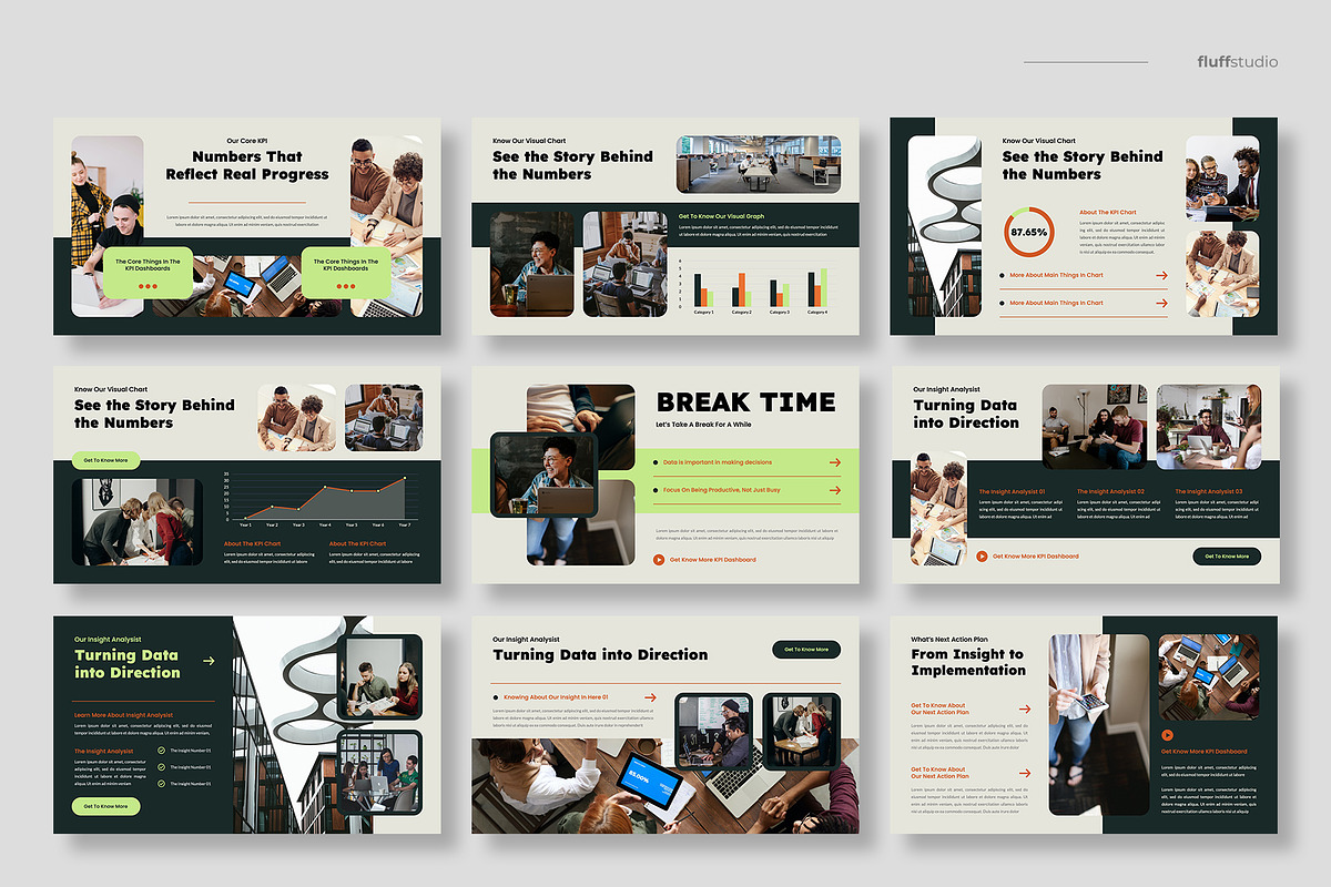 KPI Dashboard Google Slides Template, a Presentation Template by fluffstudio (Photo 3 of 4)