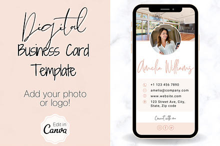 Digital Business Card Template, a Business Card Template by Templatables