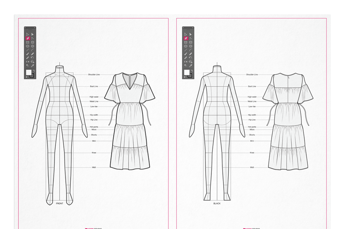 Body Template for Fashion Design A4, an Illustration by HYDNSTUDIO (Photo 1 of 9)