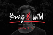 NEW! Young & Wild Brush Font, a Script Font by Wewhitelist (Thumbnail 1 of 9)