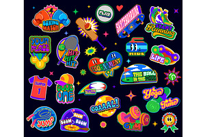 Fitness sport patch y2k groovy, an Object Illustration by Vector Tradition