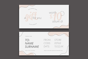Pastel Gift Card Layout with Brown A, a Card Template by wavebreak