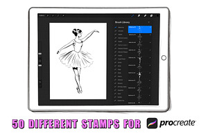 50 Ballerinas Procreate Stamps Brush