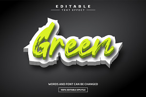 Green 3D Editable Text Effect