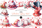 Valentine Day Hat Clipart, an Illustration by DreamCafeArt (Thumbnail 1 of 6)