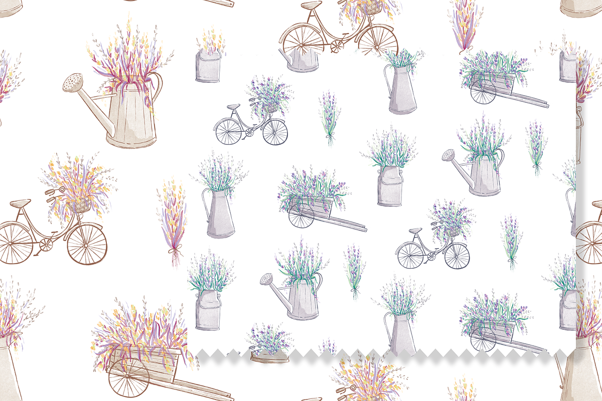 Watercolor Lavender Pattern, a Pattern Graphic by Lady Bruniere Design (Photo 8 of 14)