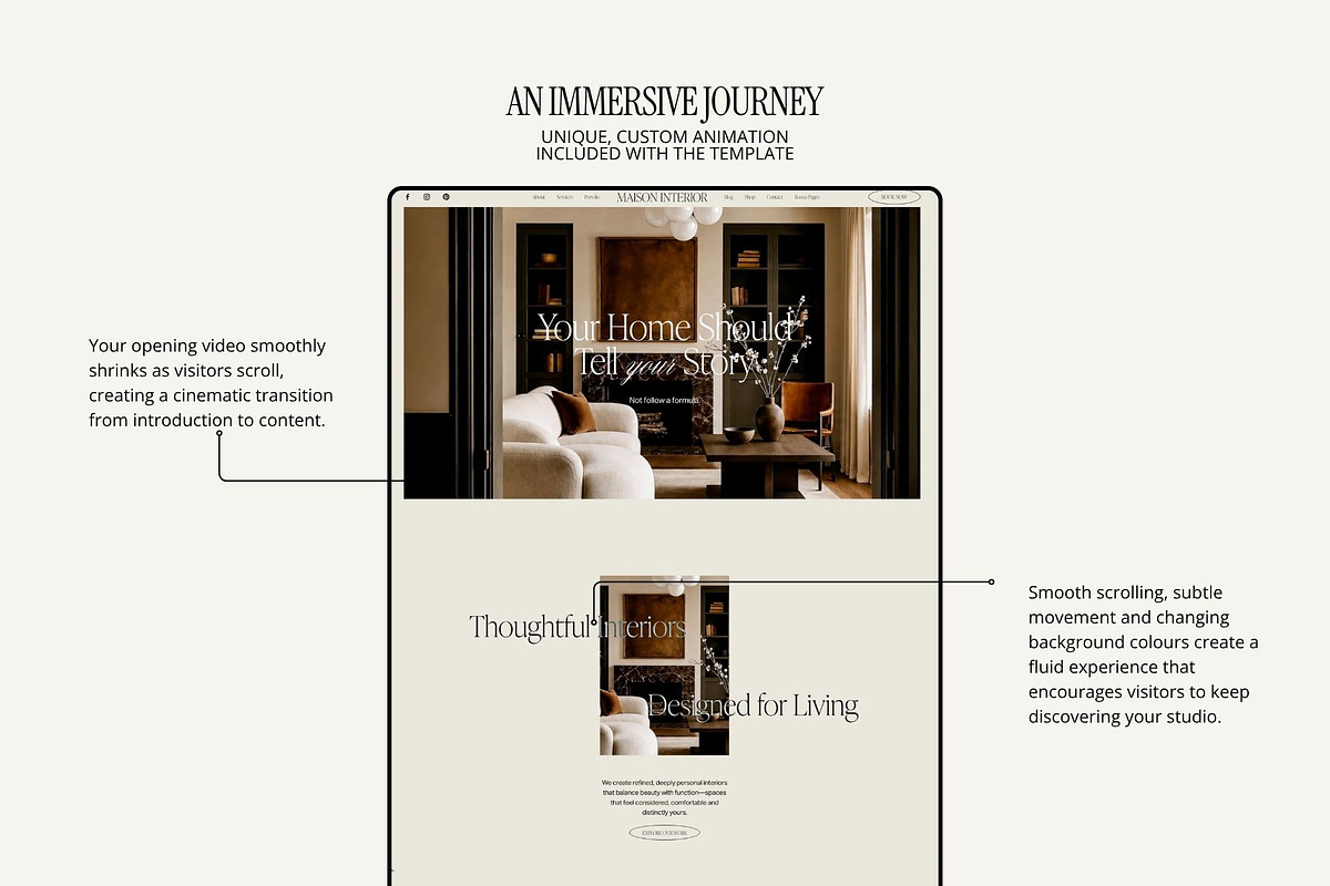 Interior Studio Squarespace Template, a Squarespace Template by Row Creative (Photo 4 of 10)
