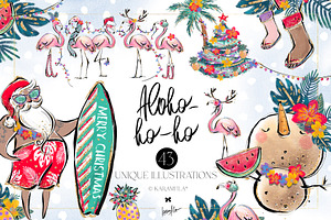 Tropical Santa Christmas PNG Clipart, a Seasonal Illustration by KaramfilaS