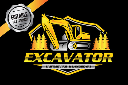 Excavator Heavy Vehicle Logo