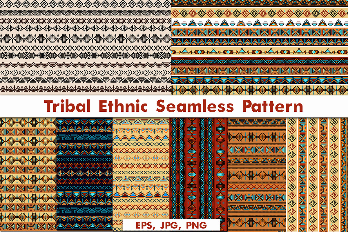 Tribal ethnic seamless patterns, a Pattern Graphic by Live line (Photo 1 of 5)