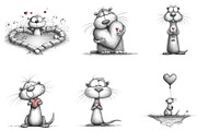 Valentine's Whimsical Otters Clipart, an Illustration by designcity5 (Thumbnail 3 of 5)